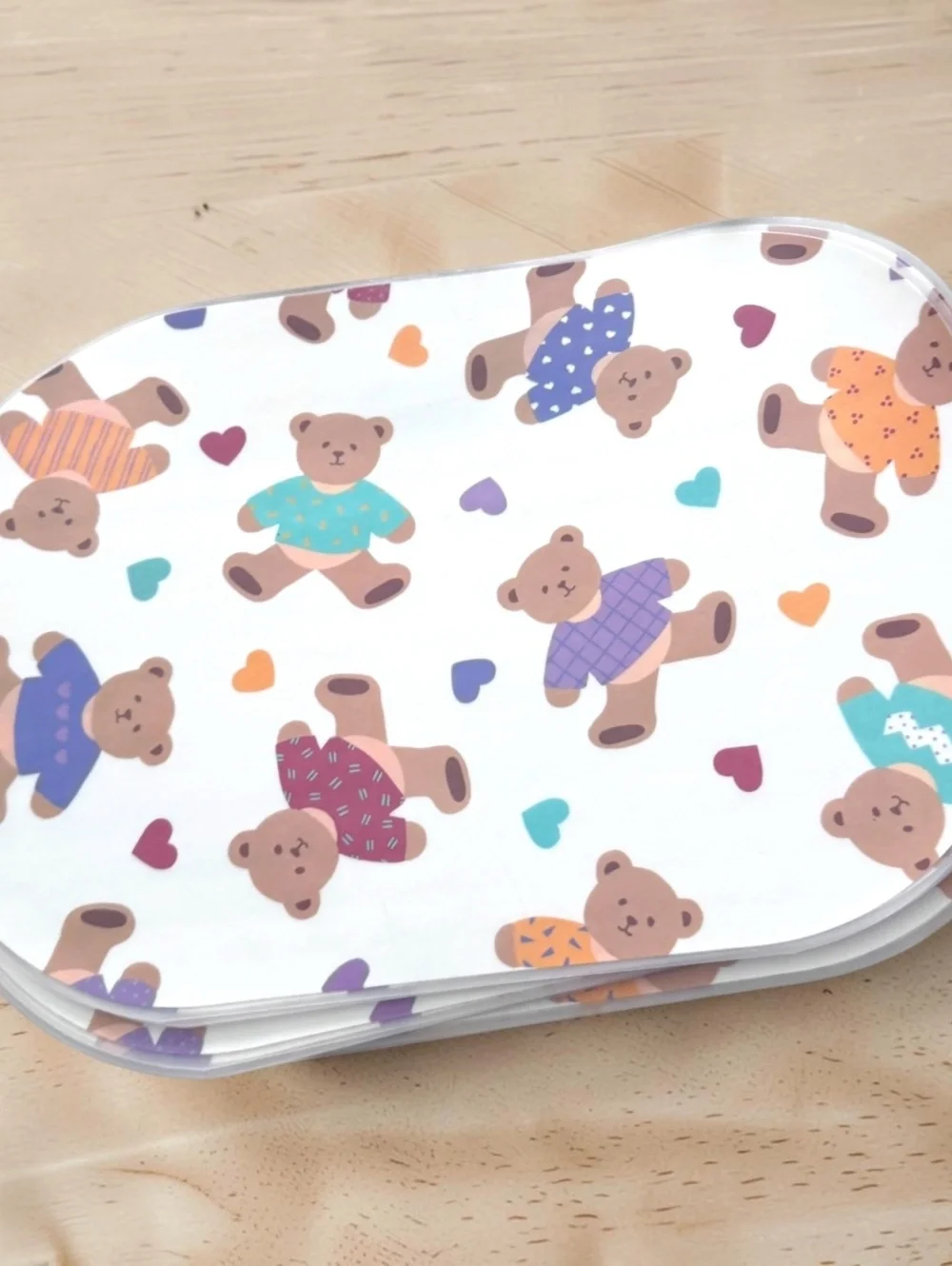Vintage 1960s Children's Bear Print Placemat Set – Mid-Century Retro Kitsch (8)